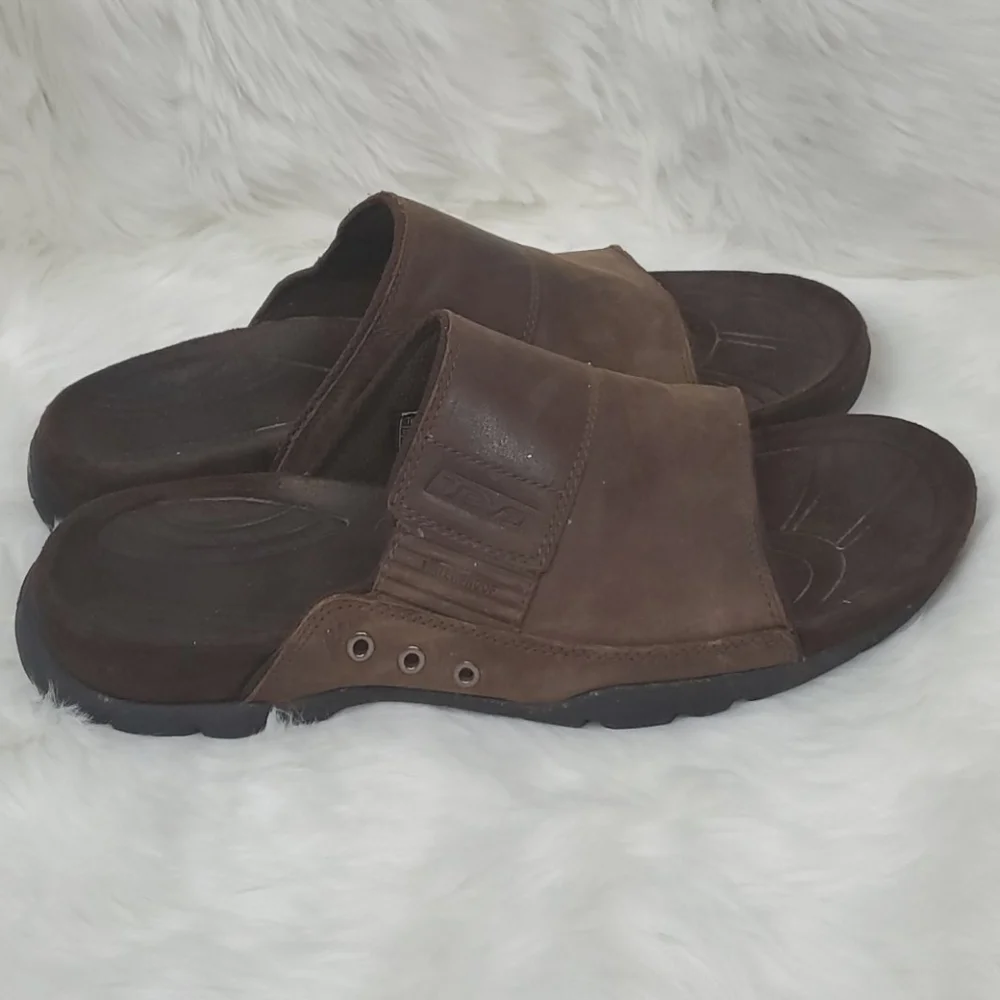 Teva men waterproof sandals shoes brown leather size 13